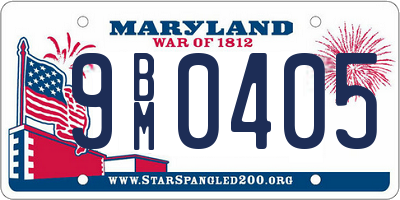 MD license plate 9BM0405