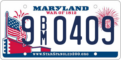 MD license plate 9BM0409