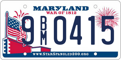 MD license plate 9BM0415