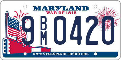 MD license plate 9BM0420