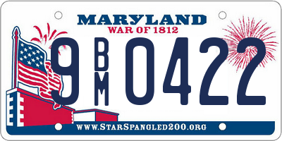 MD license plate 9BM0422