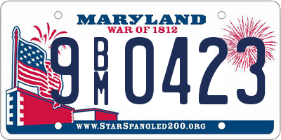 MD license plate 9BM0423