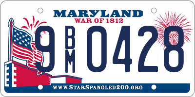 MD license plate 9BM0428