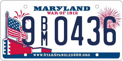 MD license plate 9BM0436