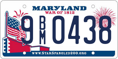 MD license plate 9BM0438