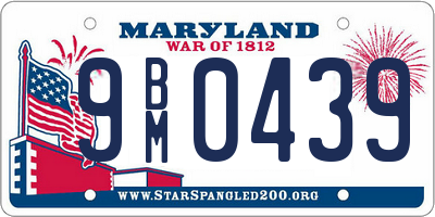 MD license plate 9BM0439