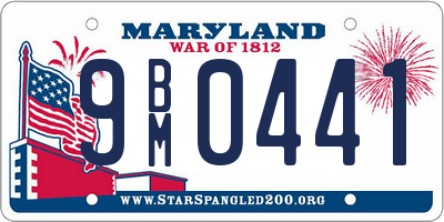 MD license plate 9BM0441