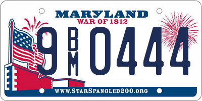 MD license plate 9BM0444