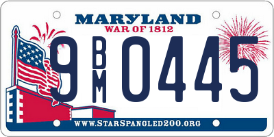 MD license plate 9BM0445