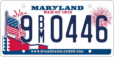 MD license plate 9BM0446