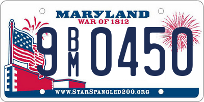 MD license plate 9BM0450