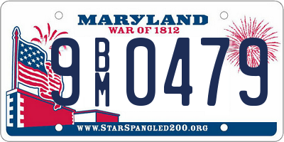 MD license plate 9BM0479