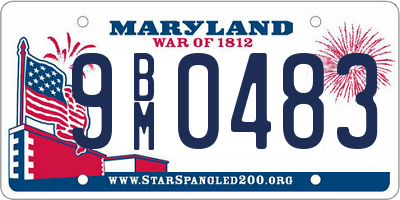 MD license plate 9BM0483