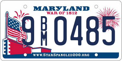 MD license plate 9BM0485