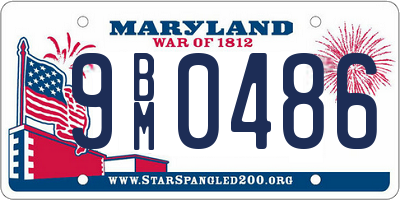 MD license plate 9BM0486