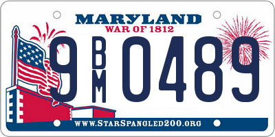 MD license plate 9BM0489