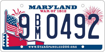 MD license plate 9BM0492