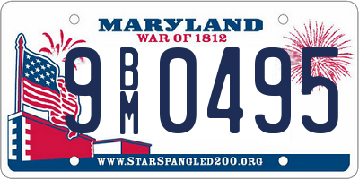 MD license plate 9BM0495