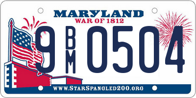 MD license plate 9BM0504