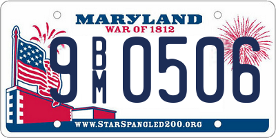 MD license plate 9BM0506