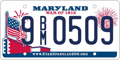 MD license plate 9BM0509