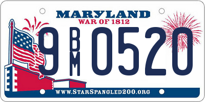 MD license plate 9BM0520