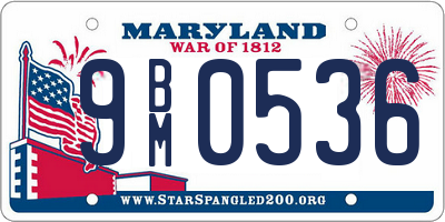 MD license plate 9BM0536