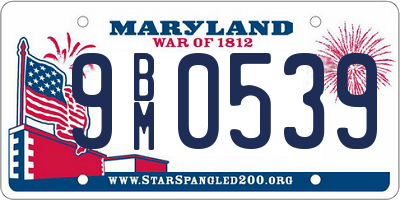 MD license plate 9BM0539