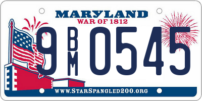 MD license plate 9BM0545