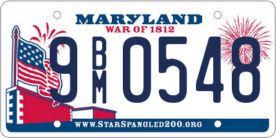 MD license plate 9BM0548