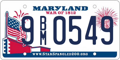 MD license plate 9BM0549