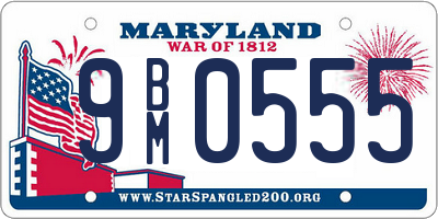 MD license plate 9BM0555
