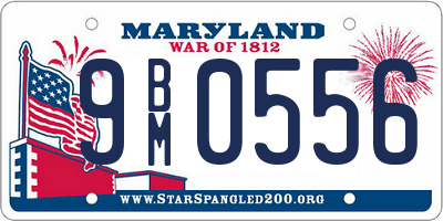 MD license plate 9BM0556