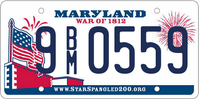 MD license plate 9BM0559