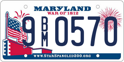 MD license plate 9BM0570