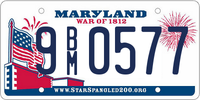 MD license plate 9BM0577