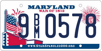 MD license plate 9BM0578