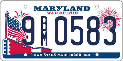 MD license plate 9BM0583
