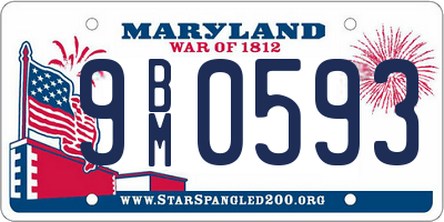 MD license plate 9BM0593