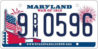 MD license plate 9BM0596