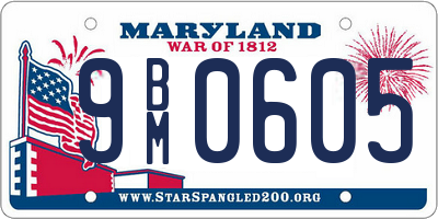 MD license plate 9BM0605