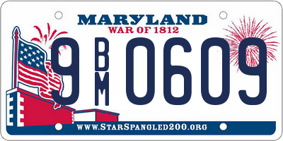 MD license plate 9BM0609
