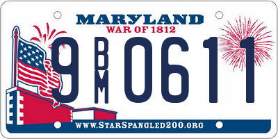 MD license plate 9BM0611