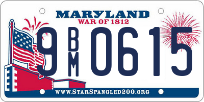 MD license plate 9BM0615