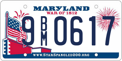 MD license plate 9BM0617