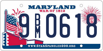 MD license plate 9BM0618