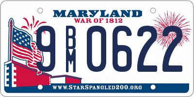 MD license plate 9BM0622