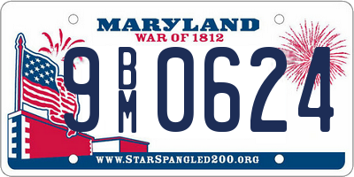 MD license plate 9BM0624