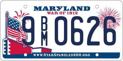 MD license plate 9BM0626