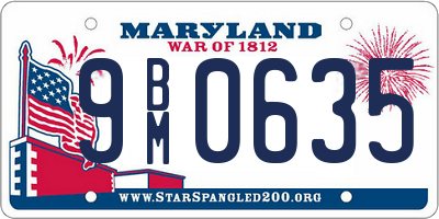 MD license plate 9BM0635